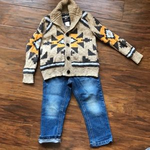 Gorgeous Aztec style sweater and jeans, 2T
